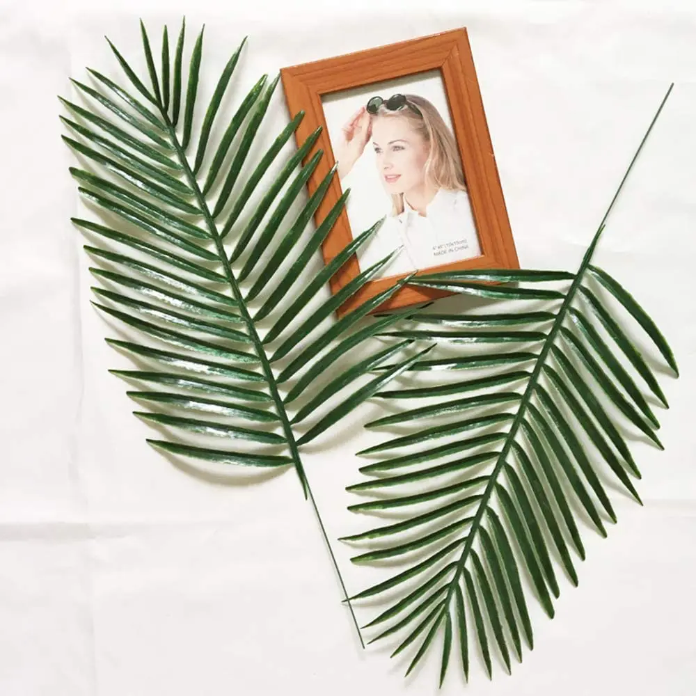 12Pcs Artificial Palm Leaves Plants Faux Palm Fronds Tropical Large Palm Leaves Greenery Plant for Leaves Hawaiian