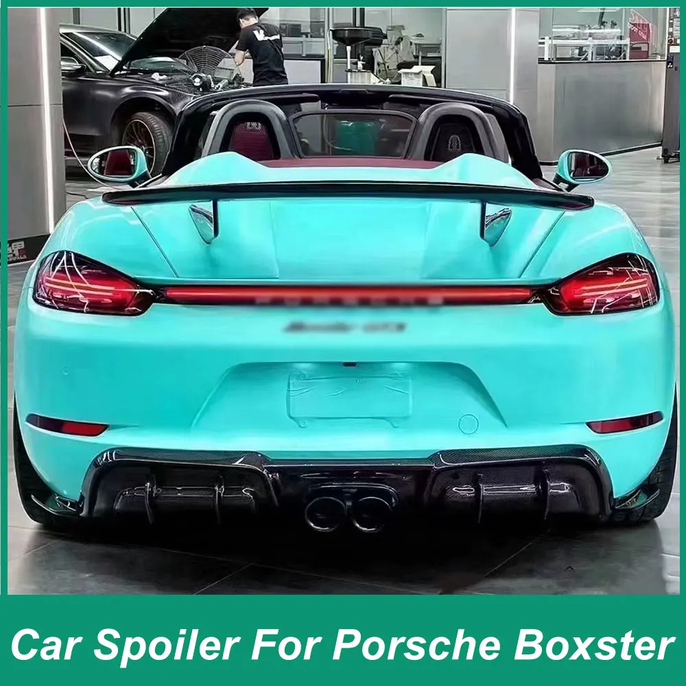 

For Porsche Boxster 981 718 987 2012-2015 Sports Car GT Rear Wing Spoiler Luggage Lid Carbon Fiber Fender Automotive Accessories