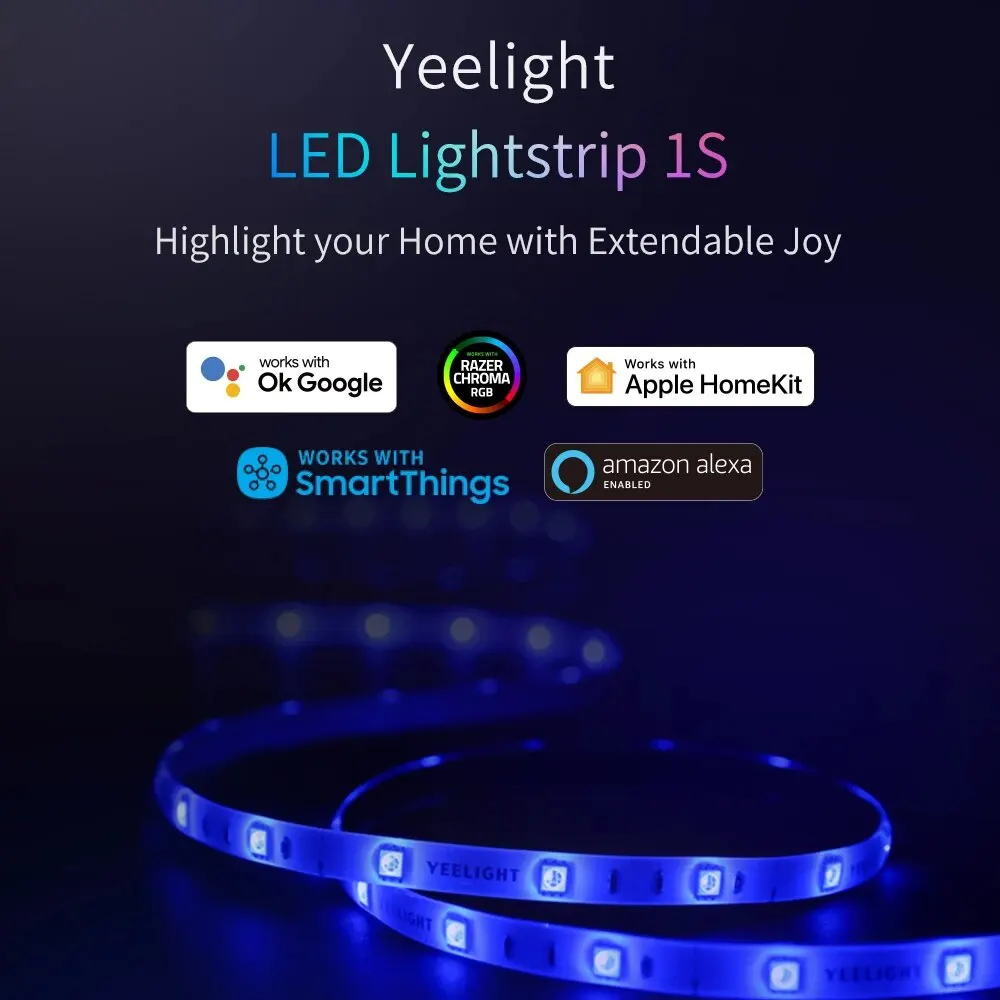 Yeelight Smart Light Strip 2M To 10M Extension LED Light Ultra Slim Body Energy-saving Soft Light Colorful Atmosphere Light