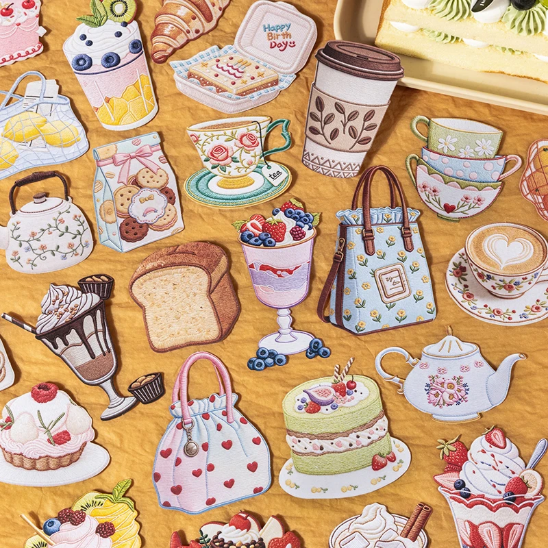 Journal GO 10pcs Daily Notes Weaving Stickers for Collage Junk Journal Scrapbookin Decorative Materials Food Bread Decals