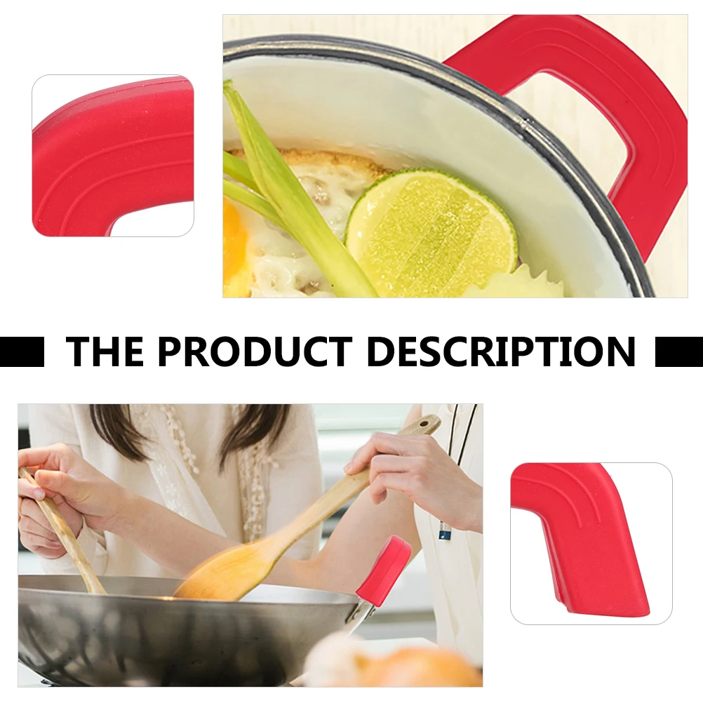 

1 Pair Silicone Pot Handle Cover Heat Insulation Anti-Scald Gloves Non-Slip Pan Handle Sleeve Kitchen Accessory Cookware