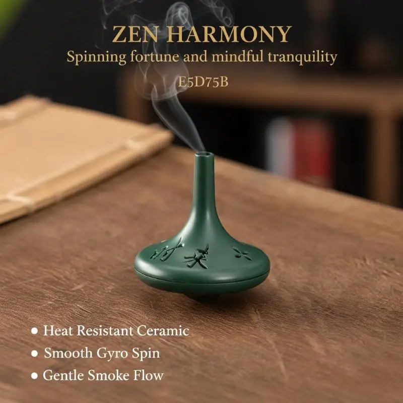 Spinning Top Incense Burner Traditional Hollow Carving Lucky Meaning Craft for Housewarming Holiday Gift
