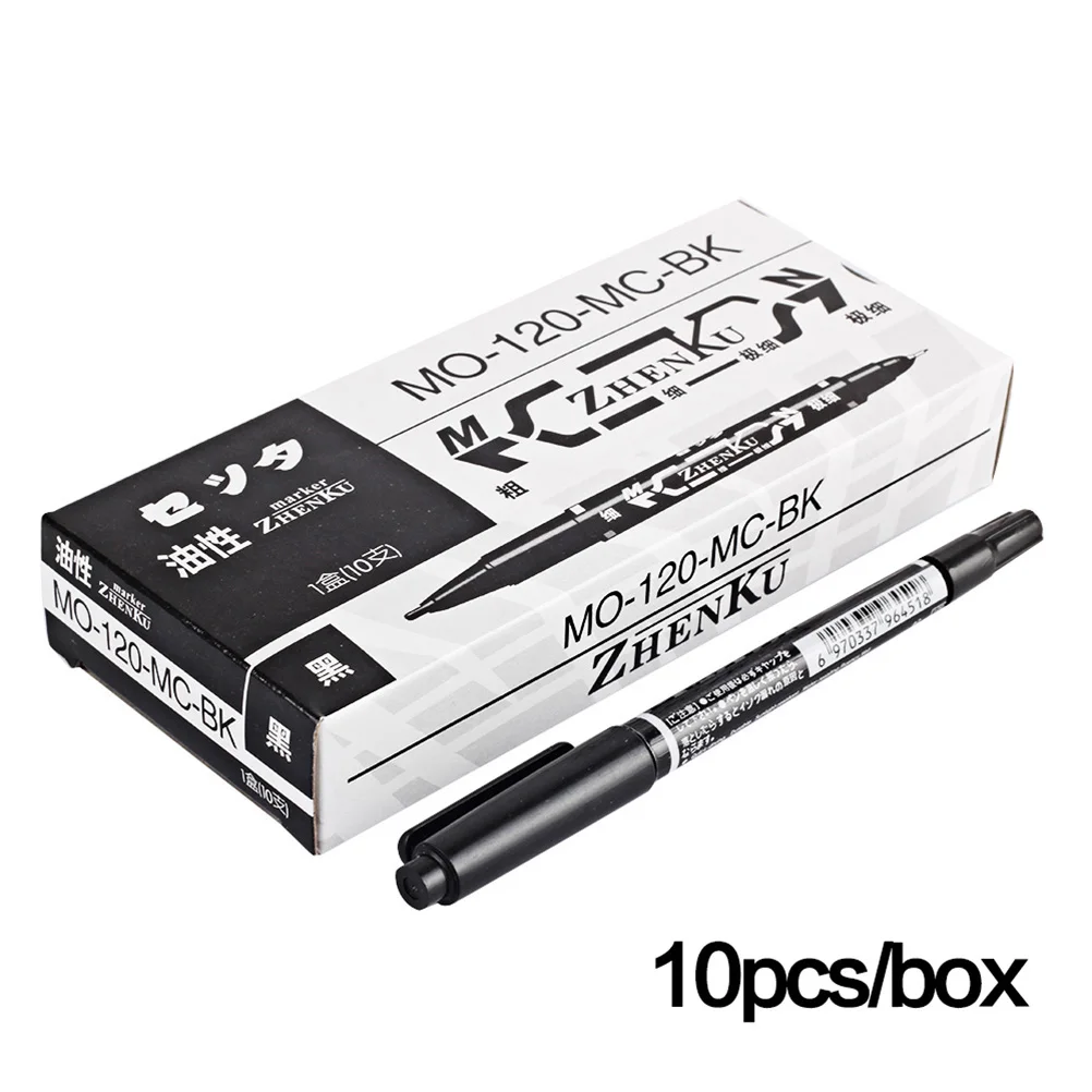 10 個双頭マーカーペン皮膚ピアス用タトゥー耐油インクデュアルチップペイントツール画材