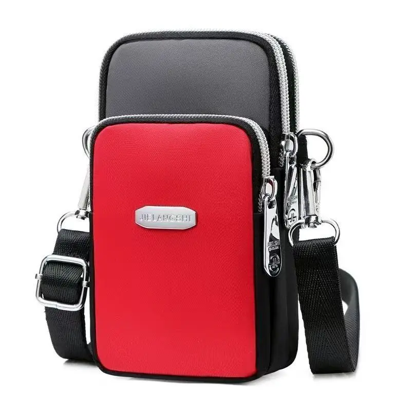 Multi pocket mobile phone bag for women, portable mini shoulder bag, small cosmetic storage handbag, adjustable shoulder strap