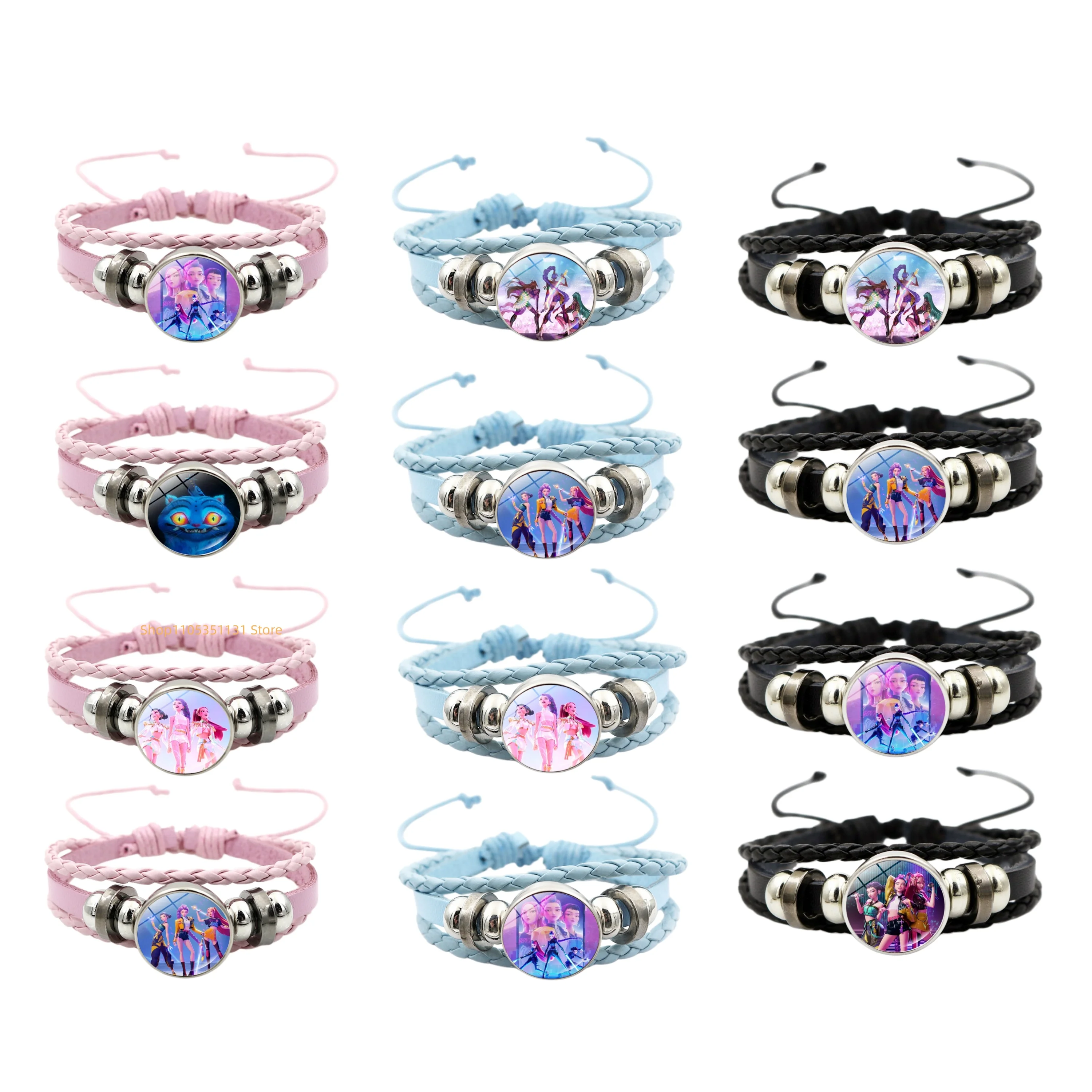 Anime Hand Bracelet Braided Leather Adjustable Wristband Cute Cosplay Accessories Birthday Gift for Kids Girls Fans 3 colors - view 6