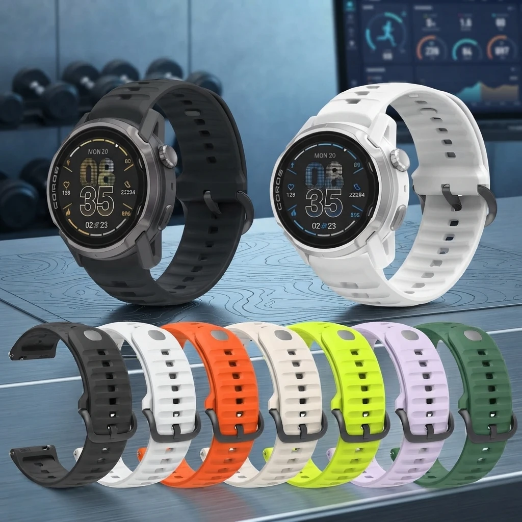 24mm 22mm Silikon-Uhrenarmband für COROS PACE 4/APEX4 PACE Pro Weiches Sportarmband für COROS PACE 3 APEX 46mm NoMad Armband