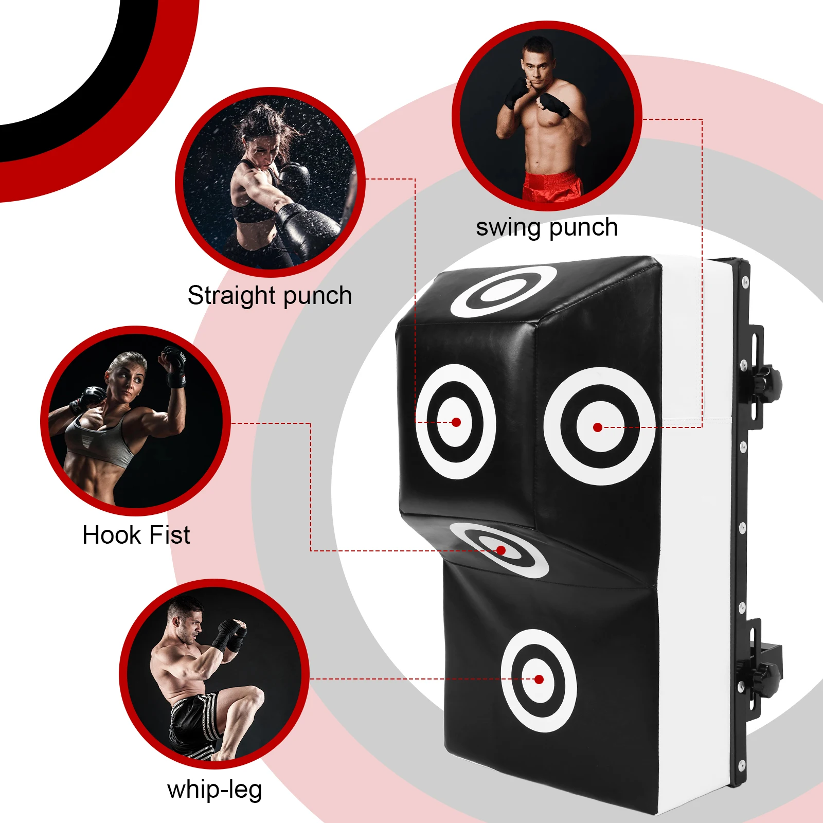 Saco de Boxeo de Pared para Entrenamiento de Uppercut con Puntos de Referencia, Objetivo de Golpeo, Sacos de Arena Pesados de Espuma de Alta Densidad para Gimnasios Domésticos