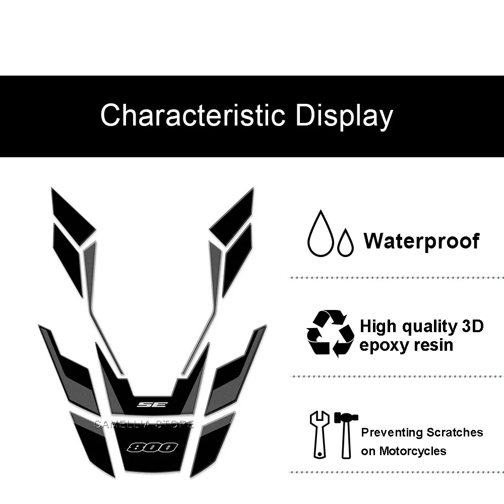Motorcycle Sticker 3D Epoxy Resin Waterproof Motorcycle Fuel Tank Floor Protection Sticker for Suzuki V-Strom 800SE 2023