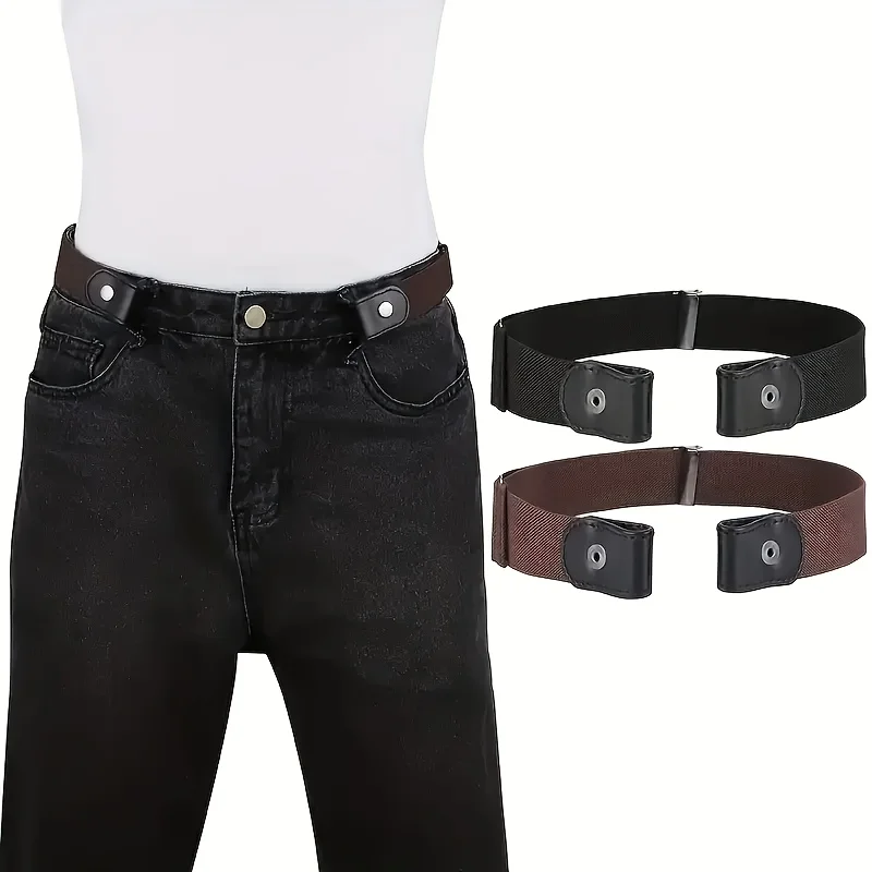 

1pcs Monochrome Invisible Belt Seamless Lazy Elastic Waist Belt Versatile Jeans Belts For Women & Men