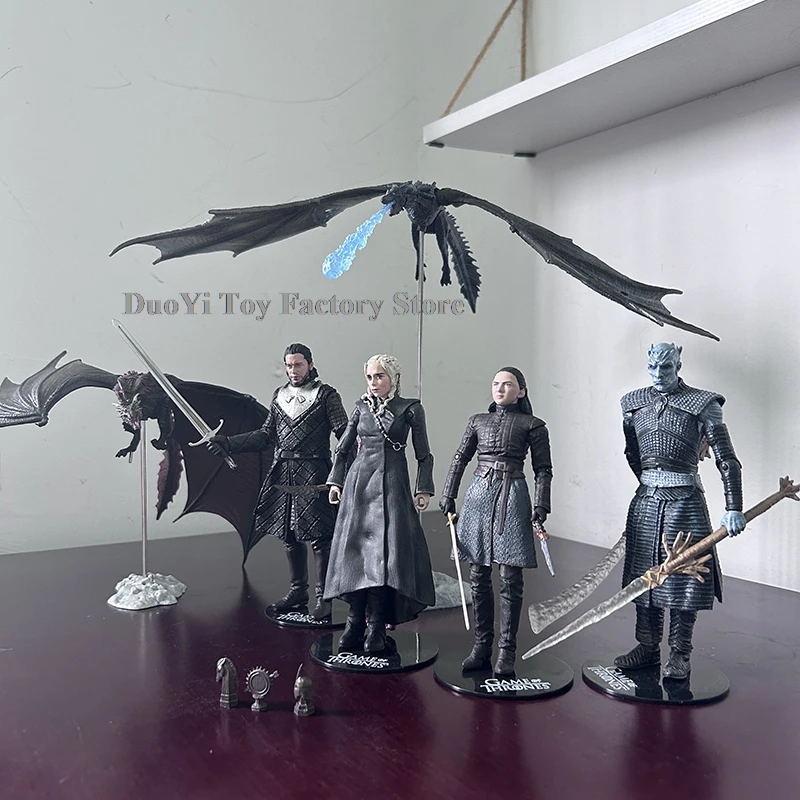 Figura de acción de la película Jon Snow Night King, Daenerys, Targaryen, Frost, Wyrm, Viserion, dragón de hielo negro, rhagal, modelo de juguete, regalos creativos
