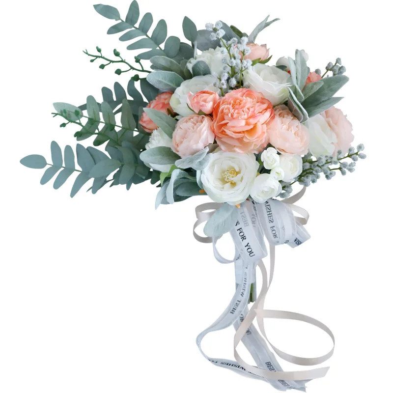 Hot Sale Weddings Decoration Table Centerpiece Flower Arrangement Silk Holding Flowers Artificial Flower Wedding Bouquet