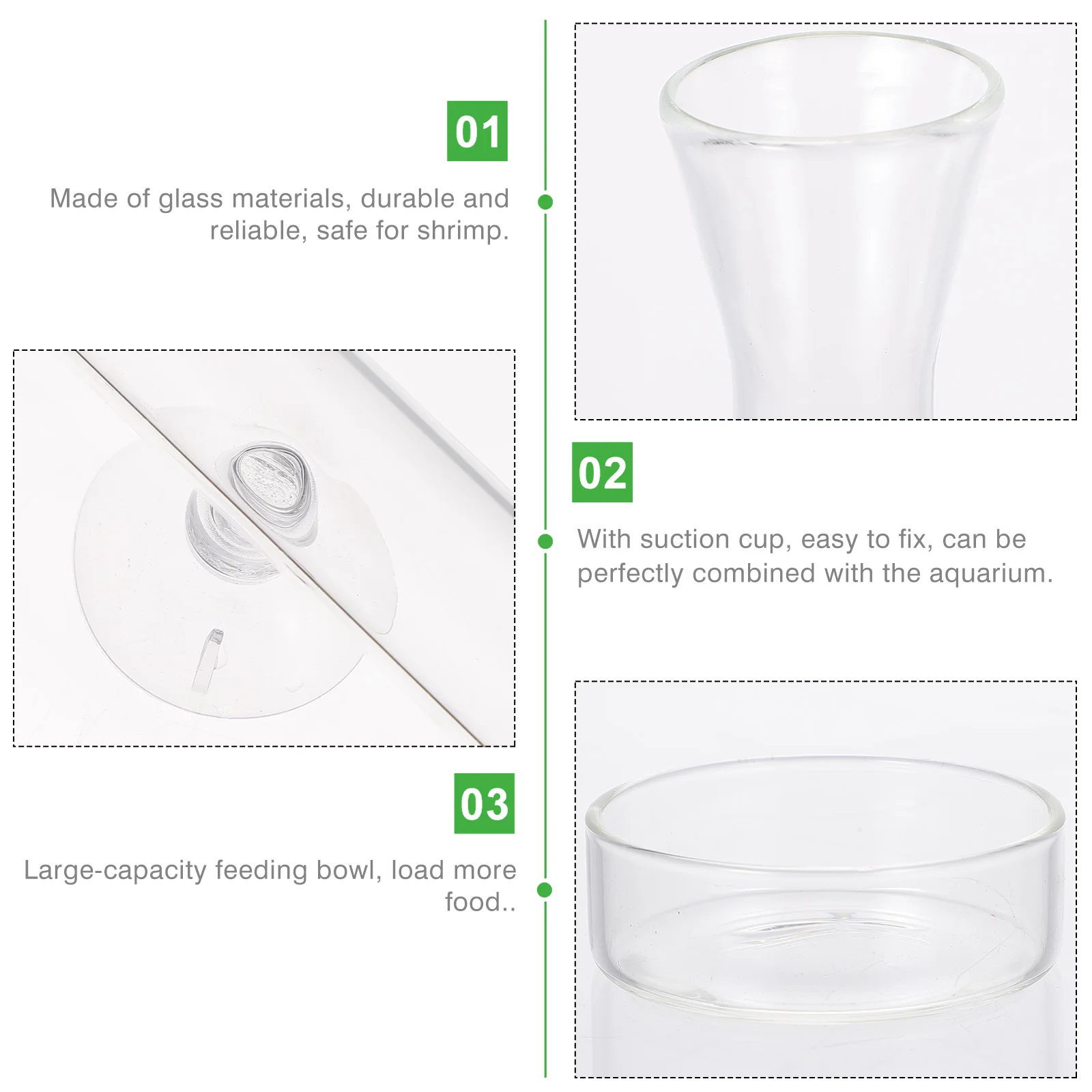 

Feeding Tube Shrimp Feeder Fish Tank Aquarium High Borosilicate Glass Transparent Design Leak Proof Suction Cup Pet