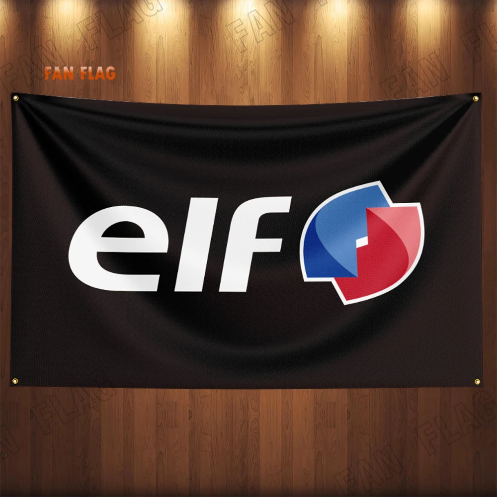 90x150CM ELFs Oil Flag Lubricants Banners Diesel Fuel Petrol Flag Banners Garage Car Tapestry Flag Garage Outdoor Decor