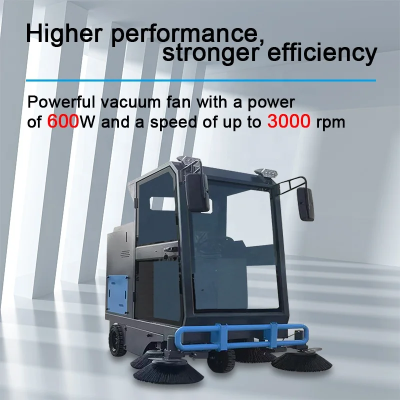 Electric Road Sweepers SJ1900 Floor Sweepers Cleaning Machines Industrial Sweepers With Fog Cannon Function