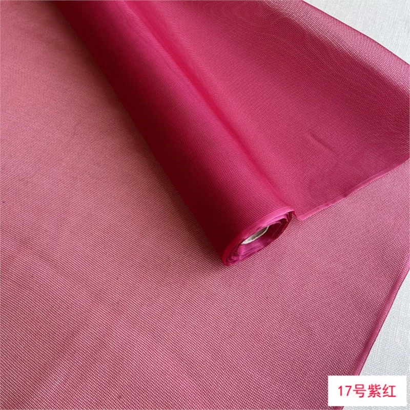 Gonna gonfia per abito alla moda in garza dura di tessuto organza di seta a rete da 10 momme di larghezza 140 cm