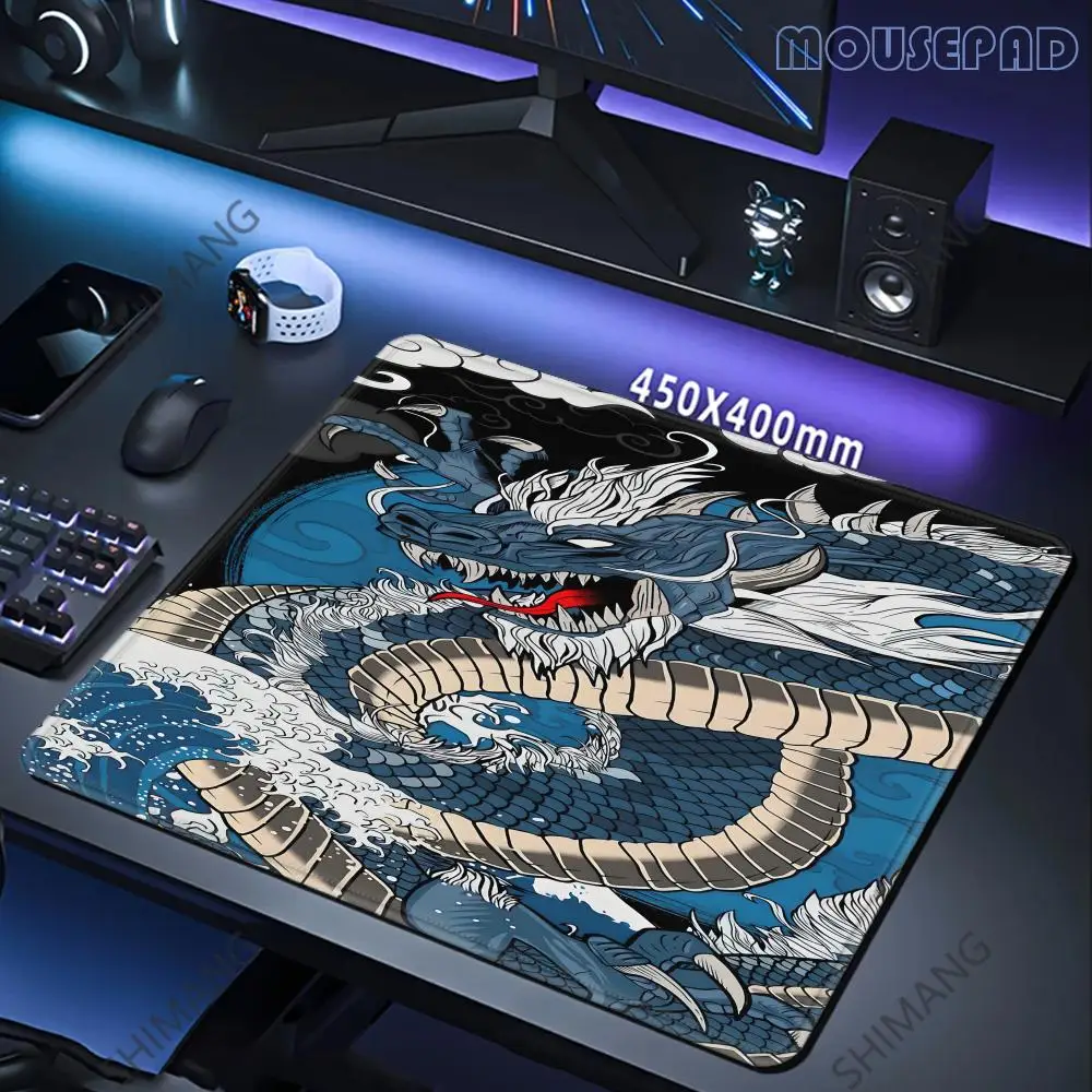 Japanese Dragon Small Gaming Mouse Pad XS Non-slip Rubber Keyboard Mice Mats Desktop Computer and Office Mousepad Anime Gamer