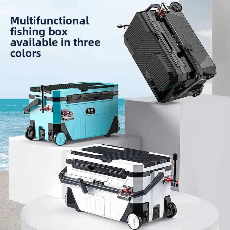 New 40L Multifunctional Sit‑On Fish Bucket Large‑Capacity Fishing Box Outdoor Wild Fishing Gear Tackle Storage Accessories