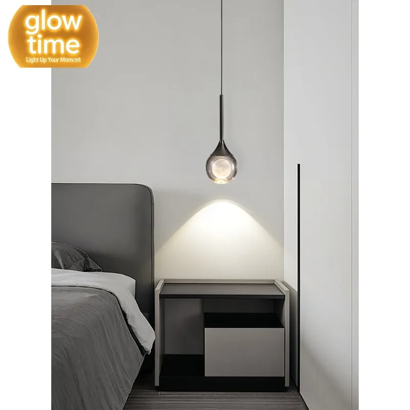 Bedroom bedside small chandelier modern simplicity advanced creative art moon small chandelier can lift entrance chandelier