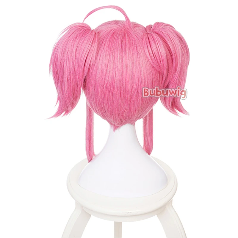 Bubuwig Synthetic Hair LOL Champion Lux Pink Ponytail Wig Women Medium Long Straight Cosplay Party Lolita Wigs Heat Resistant