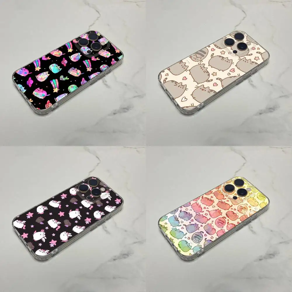 

Cartoon Cat P-PusheenS Cool Phone Case For iPhone 16,15,14,13,12,11 Plus,Pro,Max,XR,XS,Plus,E,SE4,Mini Transparent Cover