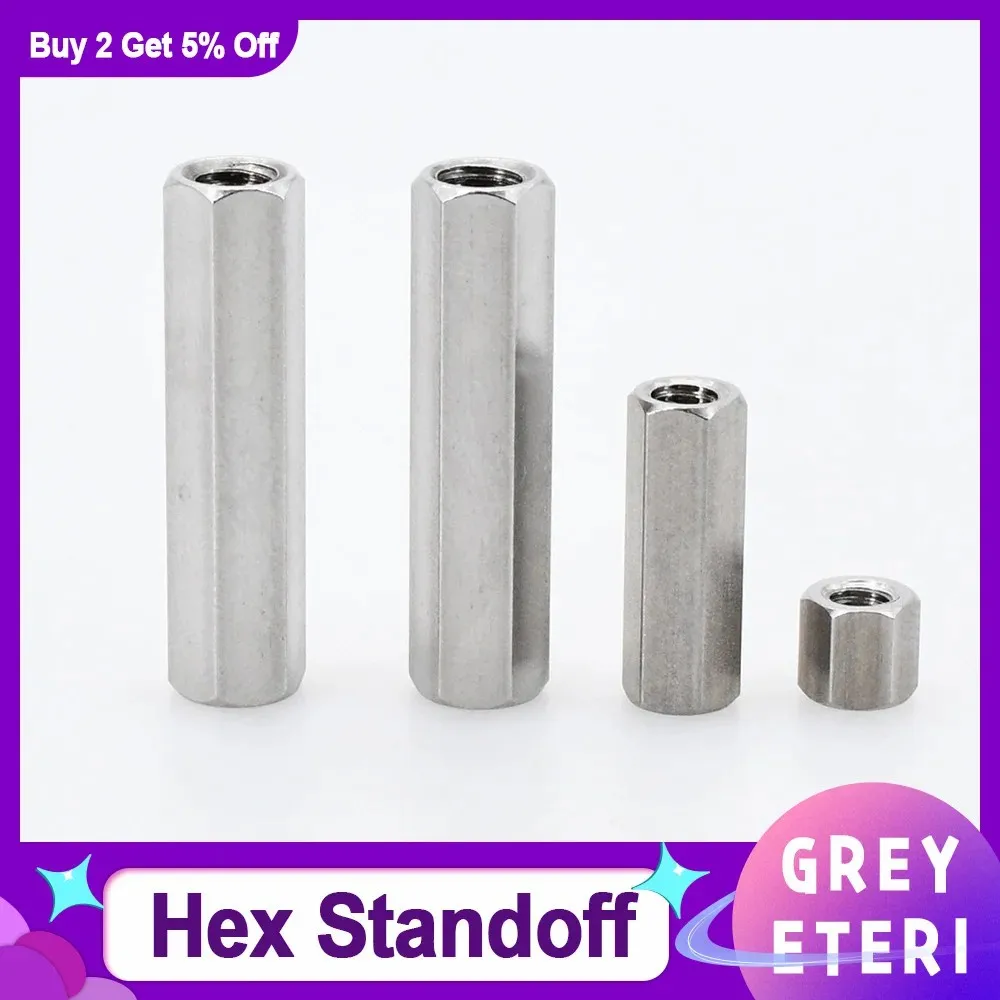 304 Stainless Steel Motherboard PCB Standoff Hexagon Spacer Bolt Female-Female Threaded Pillar Screw Spacer M2 M2.5 M3 M4 M5 M6