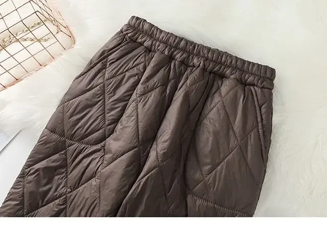 Winter Ultra Light Windproof Pants Quilted Warm Casual Snow Wear pantalones Womens Elastic High Waist Thick Baggy Sweatpant New