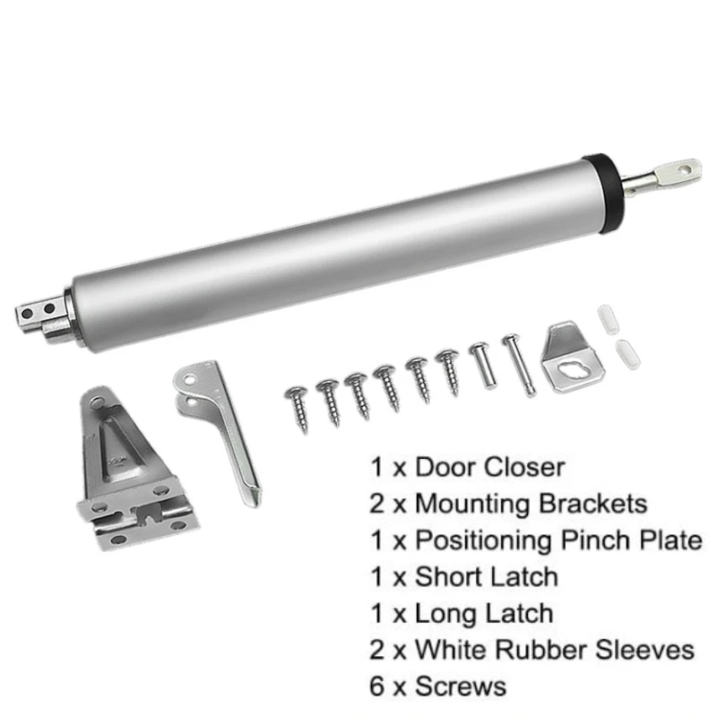 Smooth Heavy Duty Pneumatic Screen and Storm Door Closer Automatic Door Soft Close 90 Degrees Within The Positioning Stop Buffer