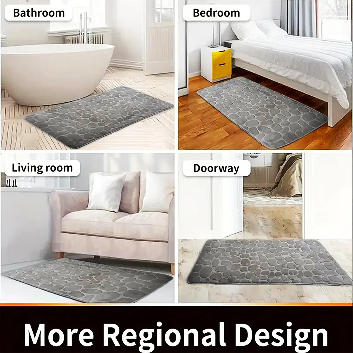 19.7x47.2in large-sized bathroom floor mat non slip and absorbent bathroom carpet long strip bathtub floor mat home decoration