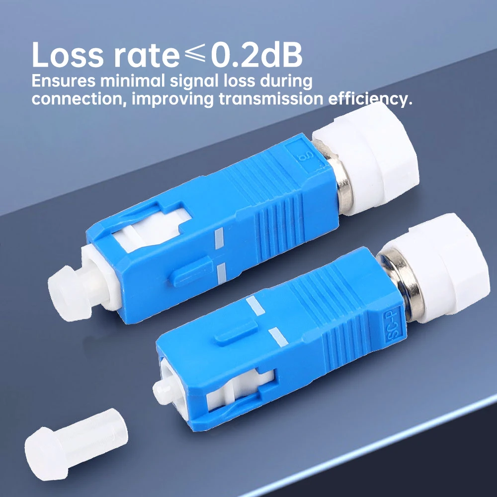 Adaptador de fibra óptica Natalink macho SC para fêmea FC UPC, adaptador simplex para cabo óptico FTTP, conector de pigtail e caneta de luz vermelha.