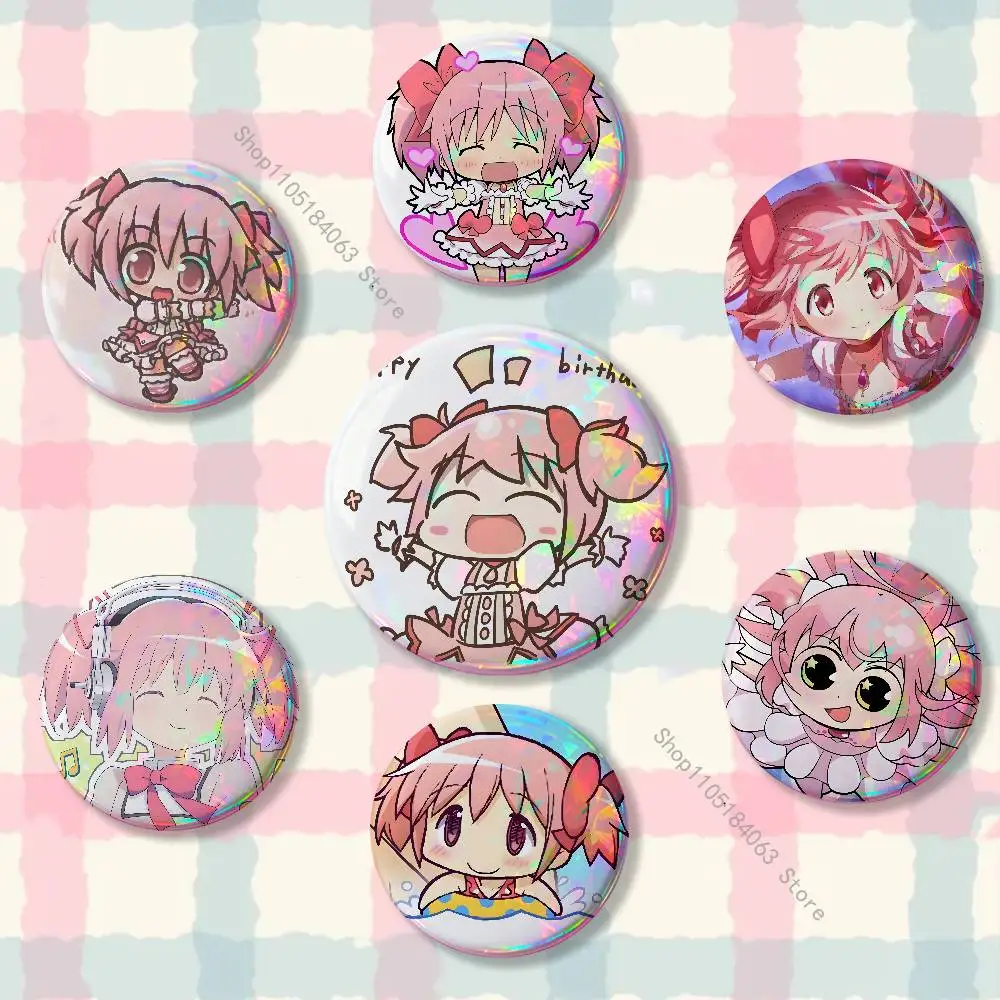 

P-Puella M-Magi Madoka M-Magica Badges Button Round Creative Pin Brooch Badge Bag Decor Fans Collect Friends Gifts