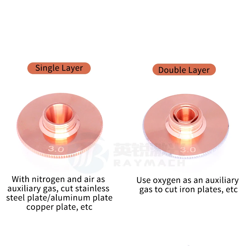 فوهة ليزر رايماش لرأس ليزر pecitec WSX طبقة واحدة صوفي فائق السرعة 1.4E مزدوج الكروم Dia28mm H15 M11 فوهة نحاسية