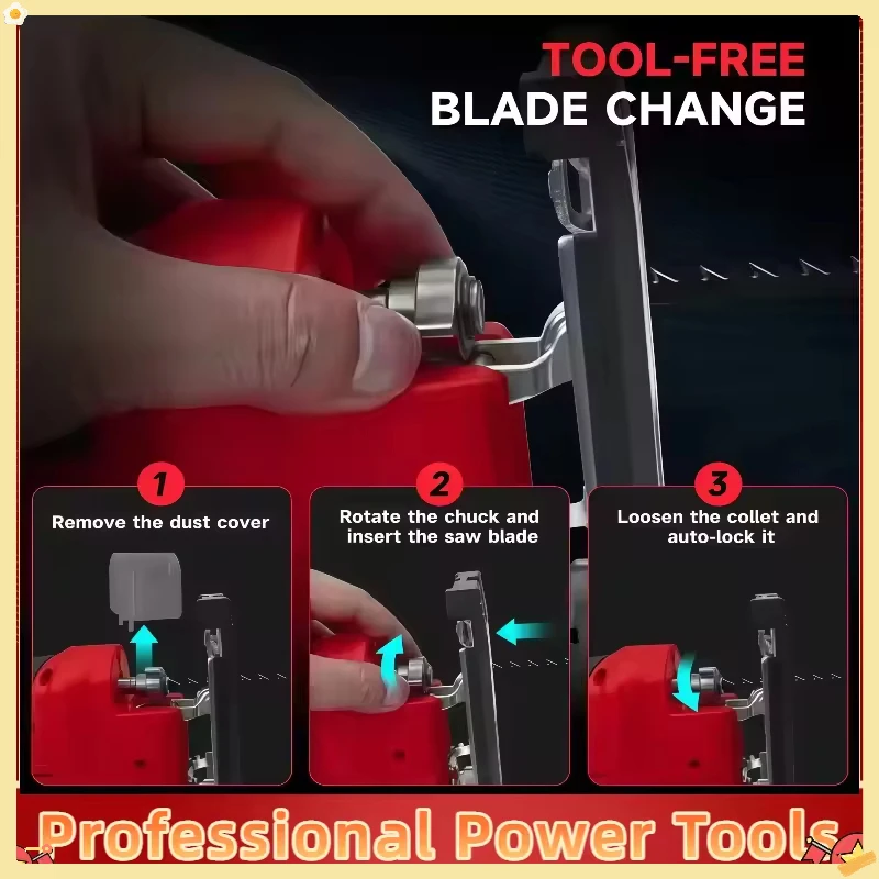 Milwaukee 3000RPM Brushless Curve Saw Cordless Electric Jig Saw Portable Multifunction Adjustable Woodworking Power Tool