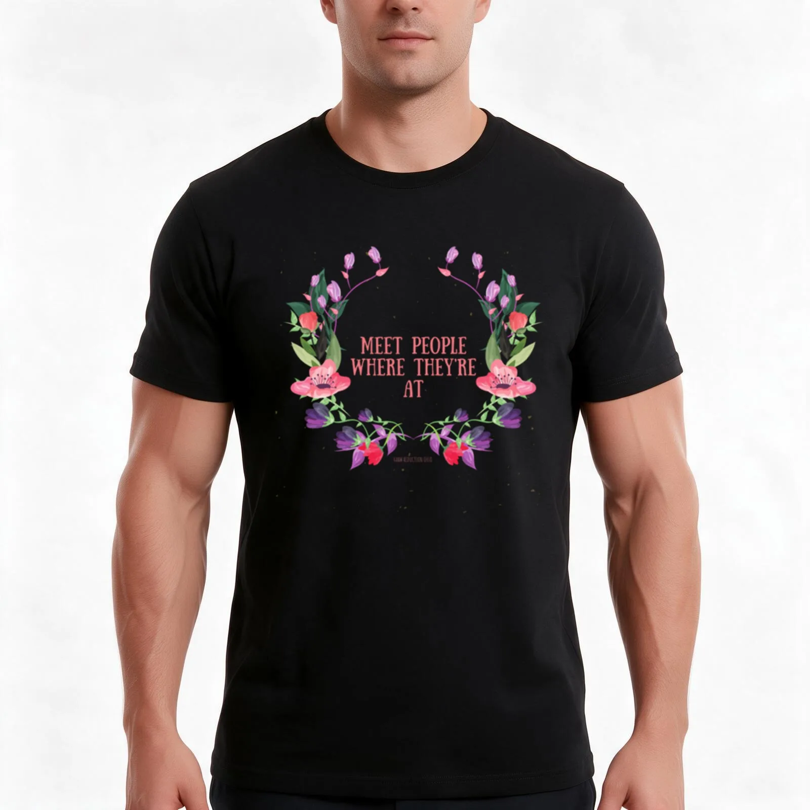 Meet People Where They_re At T-Shirt Summer Casual Cotton Tee Oversized Streetwear Tops Vintage Graphic Print 100% Cotton