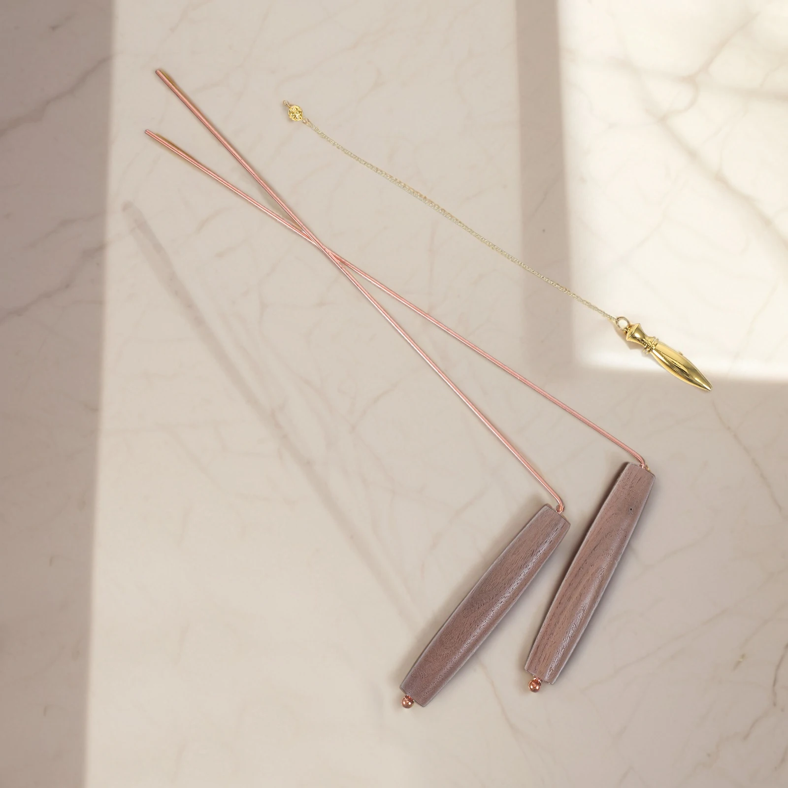 

LIFKOME 1 Set Copper Dowsing Rods Metal Handheld Divining Pole Ruler Accessories Search System