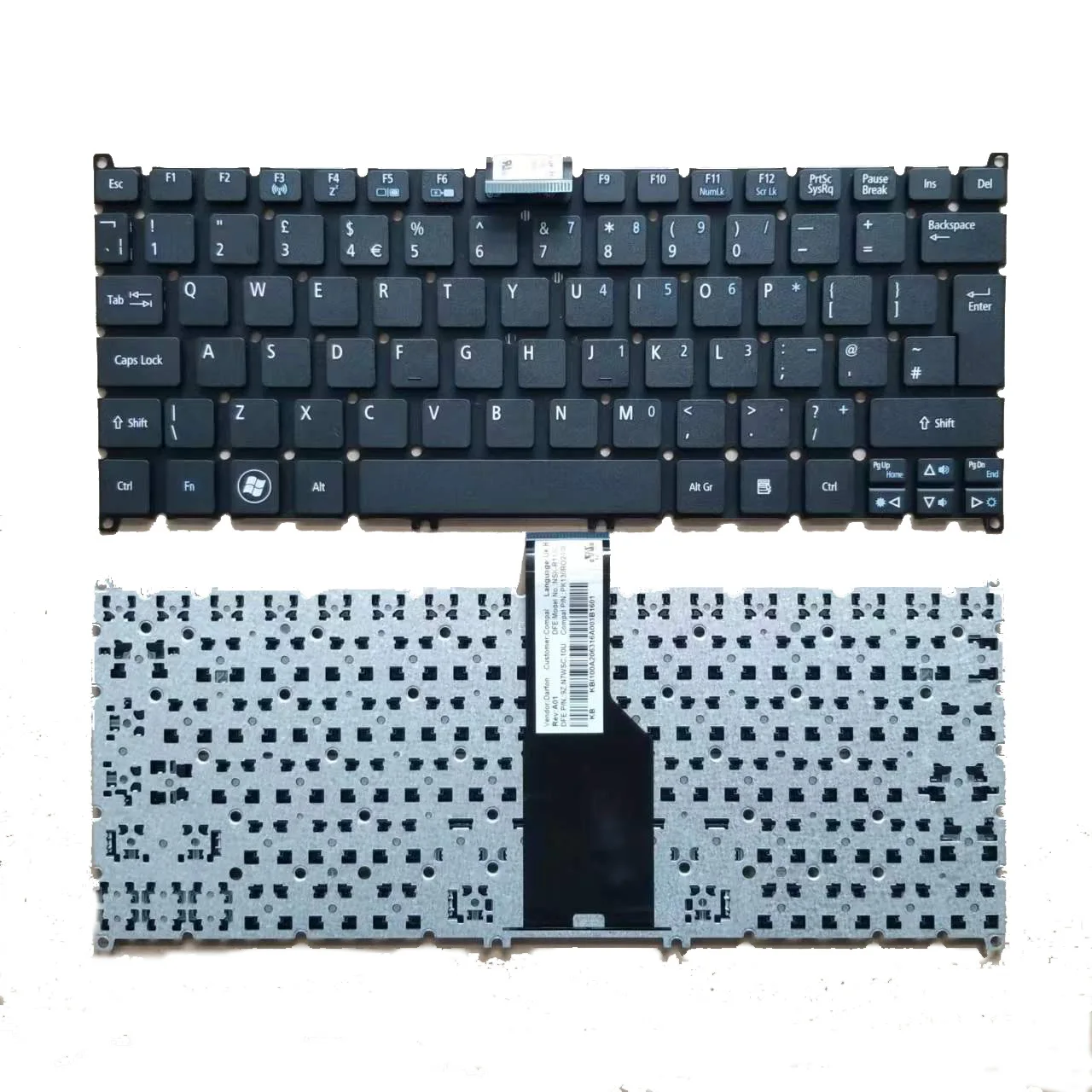 New US UK Russian Turkish Keyboard For Acer Aspire S3 S3-331 S3-391 S3-951 S3-371 S5 S5-391 S5-951 RU/TR blackNo backlit