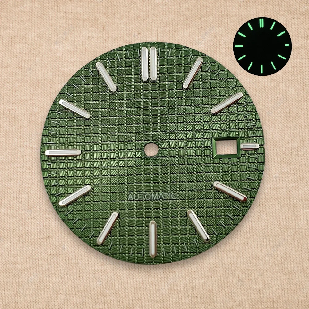 31.8mm S Logo Oak Dial Fit NH35 NH36 Automatic Movement High-Quality Green Luminous  Watch Modification Accessories view 6