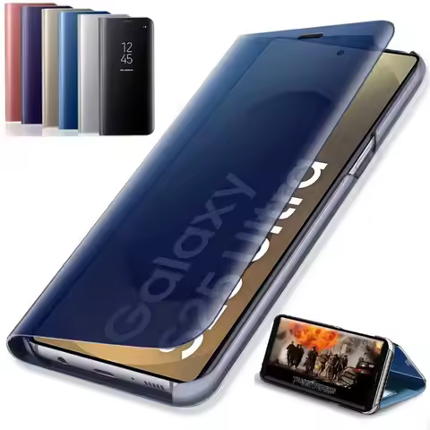 Luxury Case For Samsung Galaxy S25 S24 S23 S22 S21 Note 20 Ultra S20 Plus S23 S21 FE 5G Mirror Leather Smart Flip Suppor Cover
