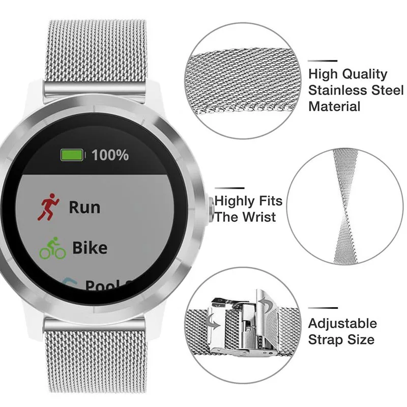 18 مللي متر 20 مللي متر 22 مللي متر حزام ساعة اليد ل Garmin Forerunner 255 158 55 245 645 حزام الساعات ل Garmin vivoactive 3 4s/venu 2 plus 2s Sq Music