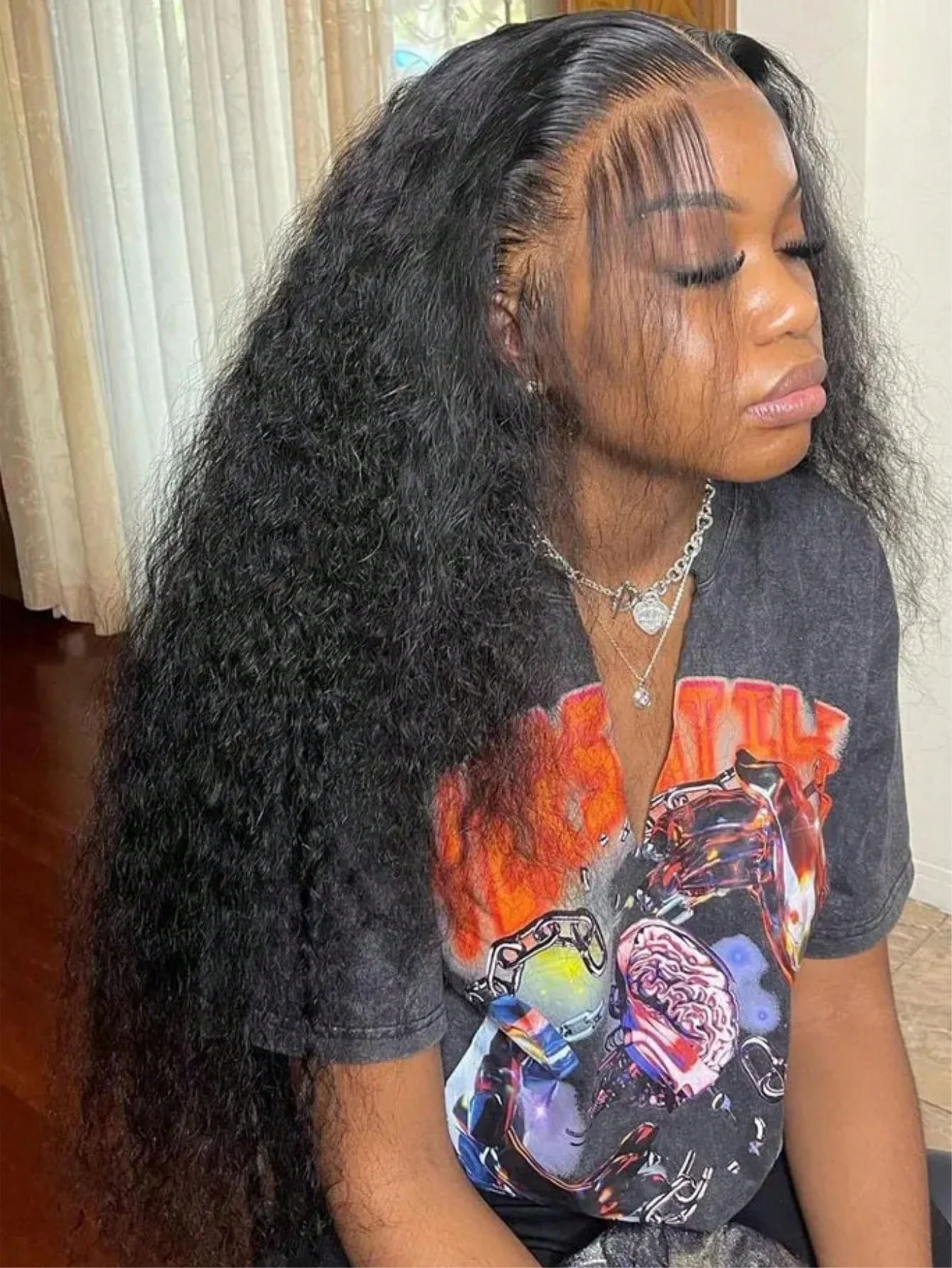 40-42 Inch Human Hair Lace Front Wig 13x4 13x6 HD Transparent Lace Deep Wave Jerrly Curly Water Wave Frontal Wig