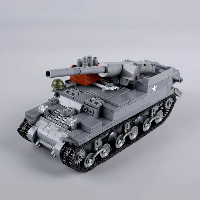 WW2 US Military M12 M7 Priest Self-propelled Artillery Building Blocks Army Soldier Figures Tank Model Assemble Bricks Boys Toys