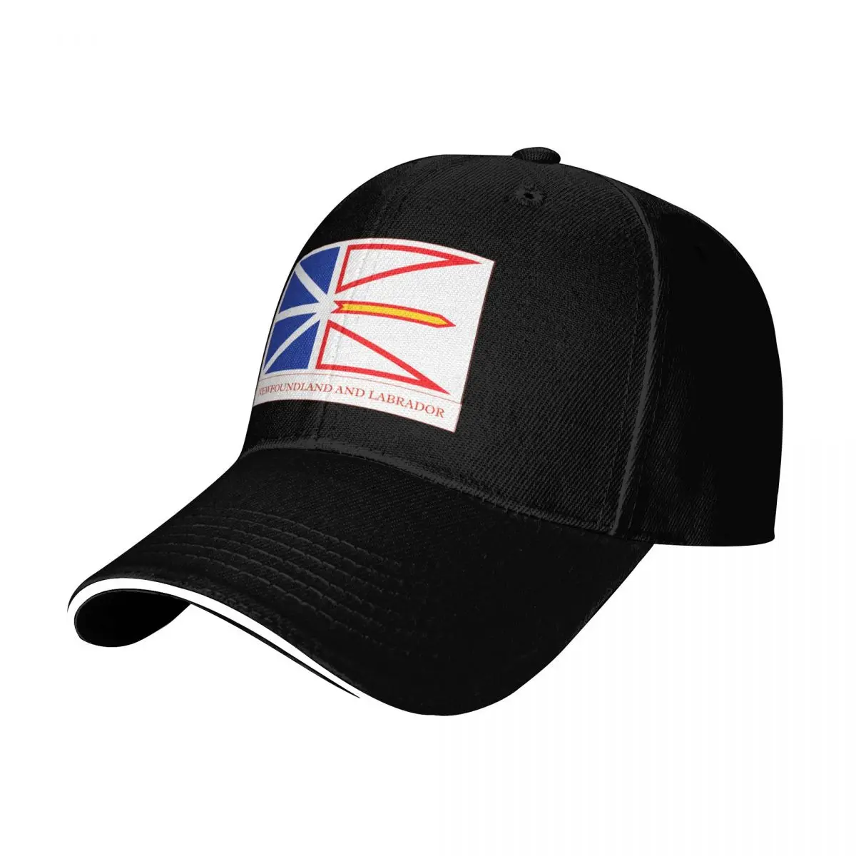 Flag of Newfoundland and Labrador with name - Newfoundland and Labrador Baseball Cap Men Women Casual Summer Sport Sun Cap