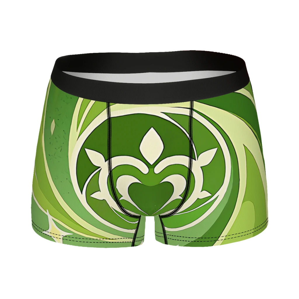 Dendro Element  Genshin Underpants Breathbale Panties Man Underwear Print Shorts Boxer Briefs