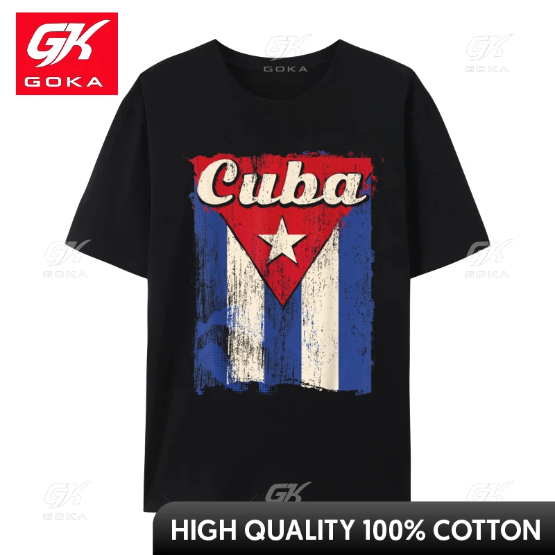 Cuban Flag Cuba Bandera Cubana Patriotic Custom Men 2024 Popular Printed Tops Shirt Cotton T-Shirt Unique Tops Shirt