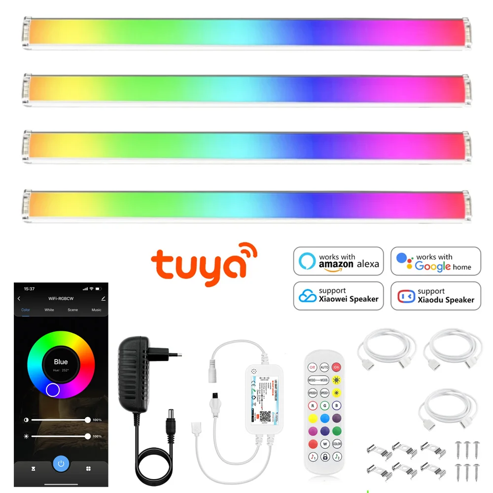 DC12V 30CM oświetlenie LED oświetlenie szafki Tuya Wifi inteligentna lampa 5050 ściemniania RGB APP sterowanie głosem do kuchni szafa wystrój pokoju