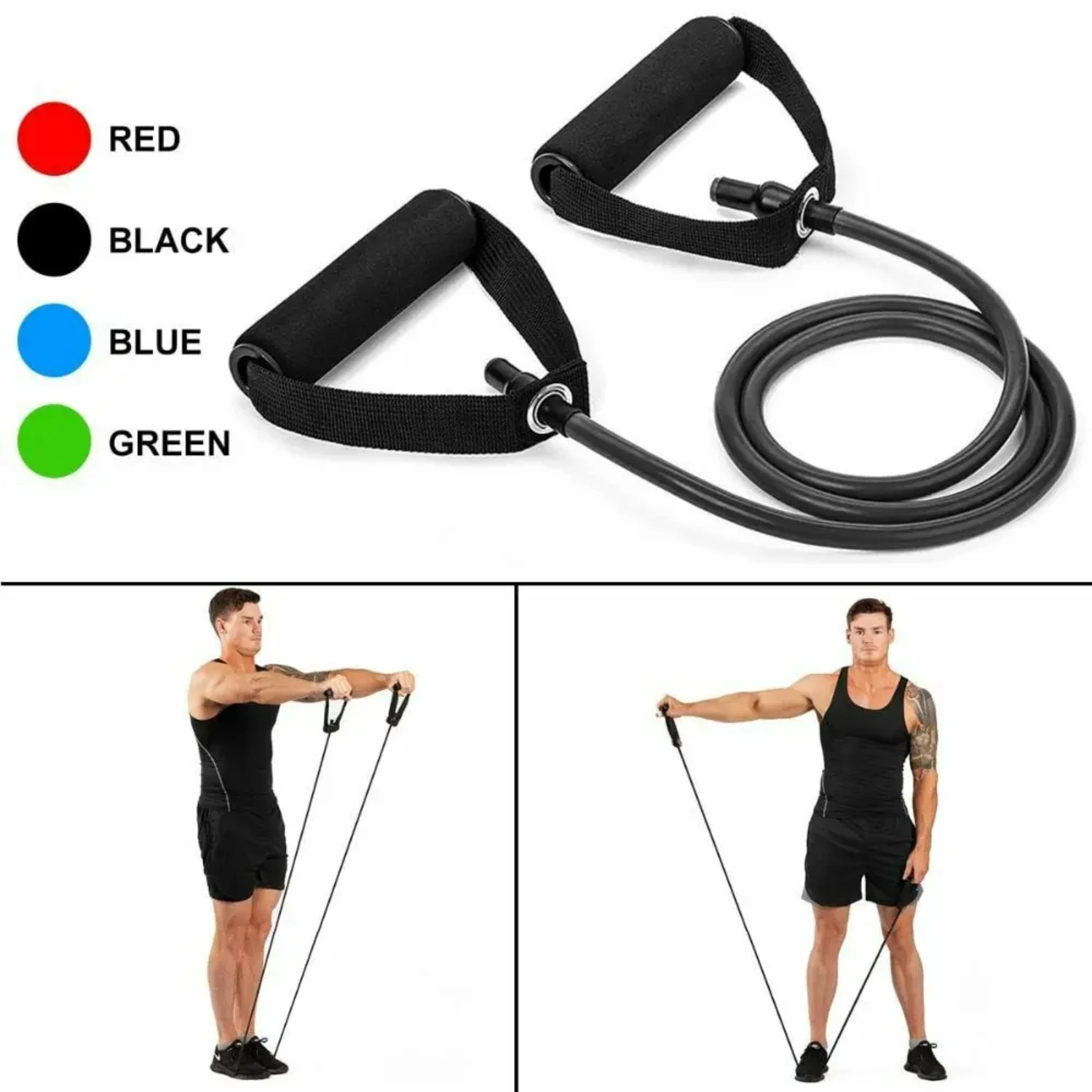 5 Levels Resistance Bands with Handles Men Yoga Pull Rope Elastic Fitness Exercise Tube Band   Workouts Strength Training