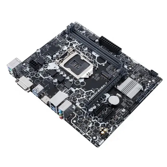 لوحة أم ASUS B360M-BASALT بمقبس LGA 1151، 4 منافذ DDR4، PCI-E 3.0، فتحتا M.2، USB3.1، HDMI، Micro ATX، تدعم معالجات الجيل الثامن والتاسع Core i7/i5/i3 - 3