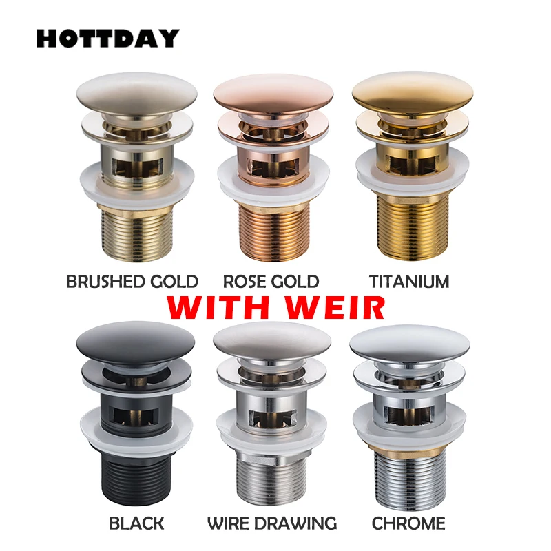 

Bathroom Basin Sink Pop Up Drain Waste Stopper Bathroom Faucet Accessories Brass Matt black/Chrome/Rose Gold/Brushed Gold