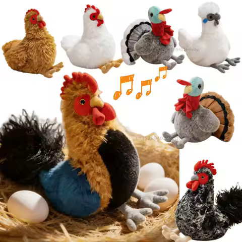Funny Chicken Poultry Rooster Turkey Plush Toys Cute Animal White Yellow Chicken Plushies Funny Dolls Girl Boy Gift Home Decor