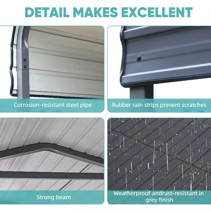 3m 3.6m 6m Low Cost Steel Awning Carport All-Weather Prefab Steel Structure Car Garage