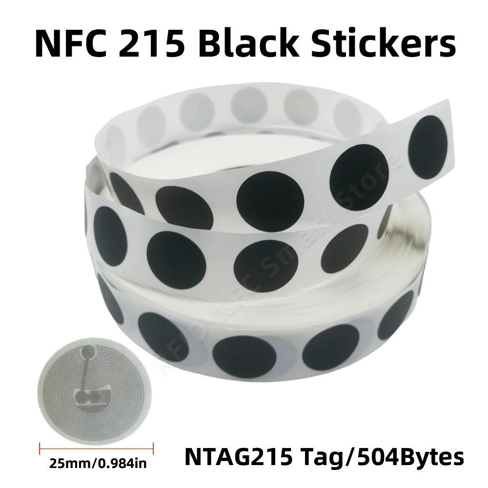 Nfc tag schwarz nfc aufkleber protokoll iso14443a 13,56 mhz nt/ag universal label rfid tags und alle nfc handys en blanco y negr